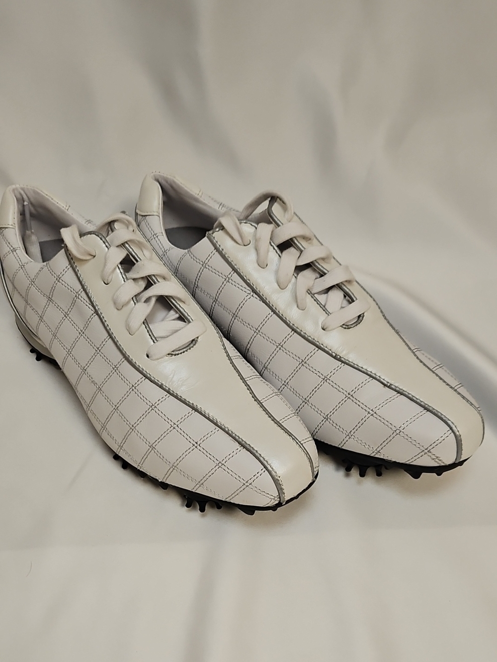 Womans White Quilted Golf Shoes Foot Joy